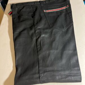 Black Pants with Red and Green Stripe Detail by Brooklyn Basement